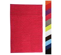 MSV Chenille Bath Mat, Microfibre, Fuchsia Pink, 40 x 60 cm