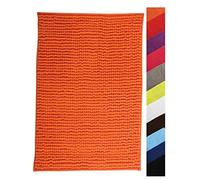 MSV Chenille Bath Mat, Orange, 60 x 90 cm