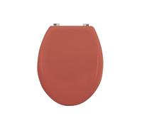 MSV - CLÉO MDF Toilet seat - Stainless Steel Hinges - Soft Close Mechanism - Ø 370 x 450 mm - Matte Terracotta Colour - Modern Design - Bathroom Comfort and Durability