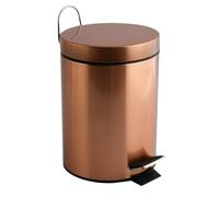 MSV Cosmetic Bin Hans Waste Bin Pedal Bin Trash Can - 3 Litres - with Removable Inner Bucket - Copper, Plastic, Cuivre