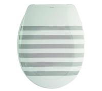 MSV Deauville Toilet seat Made of Duroplast with Soft Close, Seauville Grey/White, 30 x 20 x 15 cm