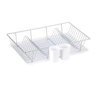 MSV Dish Rack Sakura with Cutlery Holder in White, 30 x 20 x 15 cm