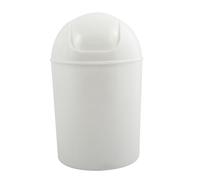 MSV Garbage Can with Swing Cover Round, White