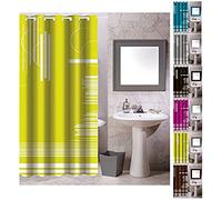 MSV "Graphic Shower Curtain, Green, 180 x 200 cm