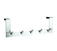 MSV Inox Coat Hook with 5 Stainless Steel Hooks, Silver