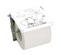 MSV "Kindergarten Stainless Steel/MDF Toilet Paper Holder, Multi-Colour
