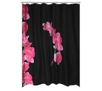 MSV "Lanyu Polyester Shower Curtain, Black, 180 x 200 cm