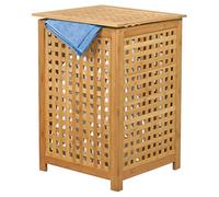 MSV Laundry Basket Bamboo 40x40x85cm, Brown
