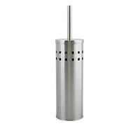 MSV Miami Toilet Brush with Hygienic Container Silver, Metal, Chrome, 30x12x12