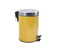 MSV MS4915 Saffron Yellow Bathroom Pedal 3 Litre-Removable Inner Bin, Plastic