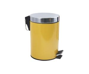 MSV, MS4915 Bathroom Waste Bin with Pedal 3 litres with Removable Inner Bucket, Plastic, Saffron Yellow