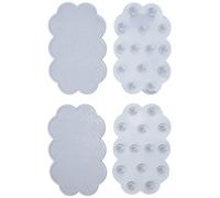 MSV Non-Slip Mats Clouds Grey, Grey, Set of 4