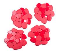 MSV Non-slip pads Pebbles with suction cup in red, PVC