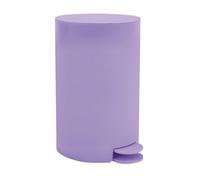 MSV Osaki Cosmetic Bin 3 L with Pedal, Bathroom Waste Bin, Round, Lavender | Pedal bin with lid and removable inner container, diameter 15 x 27 cm, stable, for guest toilet, office and bedroom