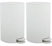MSV Osaki Pedal Bin, White, 3 Litre (Pack of 2)