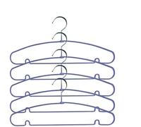 MSV - Pack of 40 Plastic Coated Steel Hangers - Very Robust and Non-Slip Design - Curved Sides, No Deformation - All Types of Clothes - 40 cm - Blue