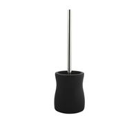MSV "Palma Ceramic Toilet Brush and Holder, Black