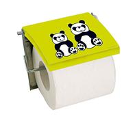 MSV "Panda Toilet Paper Holder, Green/Black/White