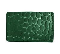 MSV Pebble Stone Bath Mat Washable Quick Drying Non-Slip 50 x 80 cm - Dark Green