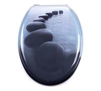 MSV MDF TOILET SEAT PEBBLES, Engineered Wood, Multi-Colour, 30 x 20 x 15 cm