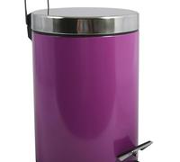 MSV Pedal bin 3 L in purple, Metal, 3 Litre