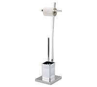 MSV "Pili Toilet Brush With Towel Rail/Roll Holder, Multi-Colour