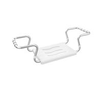 MSV Plastic Plus Aluminium Bathtub Seat, White 55/70 x 18.7 x 26.1 cm