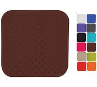 MSV Premium Shower Mat Bath Mat Antibacterial Non-Slip with Suction Cups Brown Rose Scented Approx. 54 x 54 cm Washable at 60 °C Large Brown