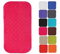 MSV Premium Shower Mat Bath Mat Antibacterial Non-Slip with Suction Cups Pink Scented of Roses 36 x 76 cm Washable at 60 °C Large
