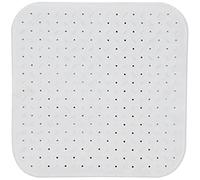 MSV Premium Shower Mat Bath Mat Antibacterial Non-Slip with Suction Cups White Rose Scented Approx. 54 x 54 cm Washable at 60 °C Large White