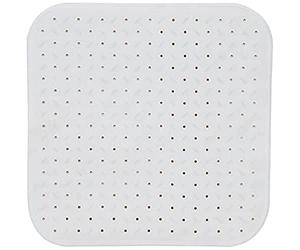 MSV Premium Shower Mat Bath Mat Antibacterial Non-Slip with Suction Cups White Rose Scented Approx. 54 x 54 cm Washable at 60 °C Large White