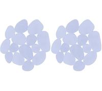 MSV PVC Non-Slip Pebbles Bath Mats, Transparent, Set of 4 (Pack of 2)