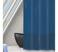 MSV Romana Polyester Shower Curtain 180 x 180 cm Dark Blue Transparent