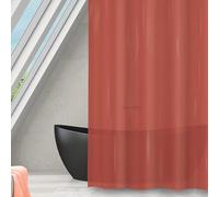 MSV Romana Polyester Shower Curtain 180 x 180 cm Terracotta Transparent