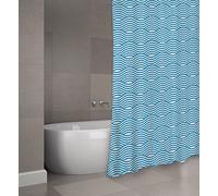 MSV "Sahara Polyester Shower Curtain, Blue, 180 x 200 cm