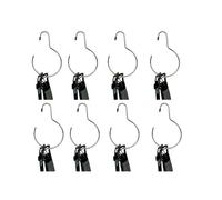 MSV - Set of 12 Plastic Coated Steel Hangers for Belts, Ties and Accessories - Practical, Sturdy and Non-Slip Storage Solution - 19.5 x 13.5 cm - Grey