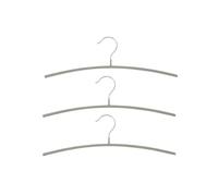 MSV - Set of 36 Plastic Coated Steel Hangers - Very Robust and Non-Slip Design - Curved Sides, No Deformation - All Types of Clothes - 40 cm - Taupe