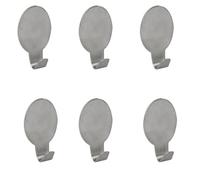 MSV Set of 6 Adhesive Wall Hooks Stainless Steel