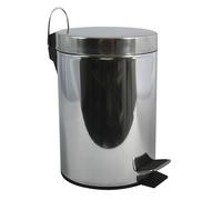MSV Shiny Stainless Steel Pedal Bin, Silver, 12 Litre