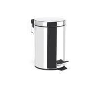 MSV Shiny Stainless Steel Pedal Bin, Silver, 3 Litre