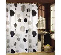 MSV Shower Curtain Grey Circles of Polyvinyl Acetate 180x200cm, Multi-Colour