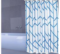 MSV Shower curtain Premium 180x200cm blue-white