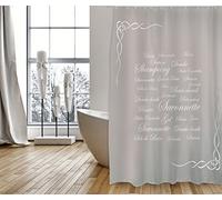MSV Shower curtain Premium 180x200cm Grasse grey-brown