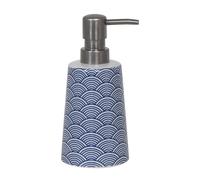 MSV Soap dispenser Bento, Ceramic Bathroom Accessory, blue/white, 30 x 20 x 15 cm