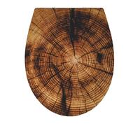 MSV - Soft-Close Toilet seat PP Robin - Quiet lowering Mechanism - 45,7 x 37,2 x 4 cm - Brown - Universal Design for The Whole Family - Easy Installation and Cleaning