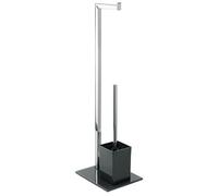 MSV Stainless Steel/Glass Toilet Brush, Black
