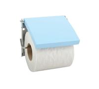 MSV Stainless Steel/MDF Toilet Paper Holder, Light Blue