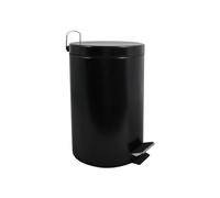 MSV Stainless Steel Pedal Bin, Black, 12 Litre