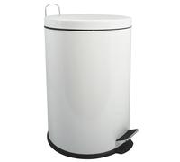 MSV Pedal bin of stainless steel in white 20l, Stainless-Steel, 20 Litre