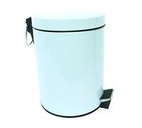 MSV Stainless Steel Pedal Bin, White, 30 Litre